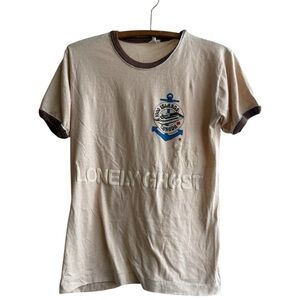 LONELY GHOST Cream Tee with Logo